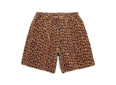 WACKO MARIA Leopard Velveteen Board Shorts "Beige"