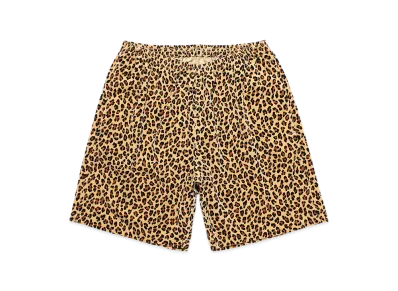 WACKO MARIA Leopard Velveteen Board Shorts "Beige"