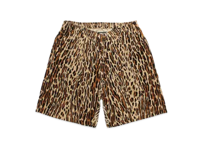 WACKO MARIA Leopard Velveteen Board Shorts "Beige"