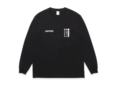 WACKO MARIA x MR.BROTHERS CUT CLUB Washed Heavy Weight Long Sleeve T-Shirt "Black"