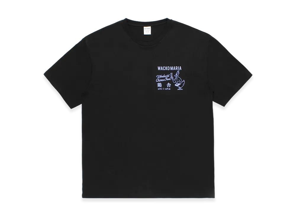 WACKO MARIA x 鶏舎 Washed Heavy Weight T-Shirt "Black"