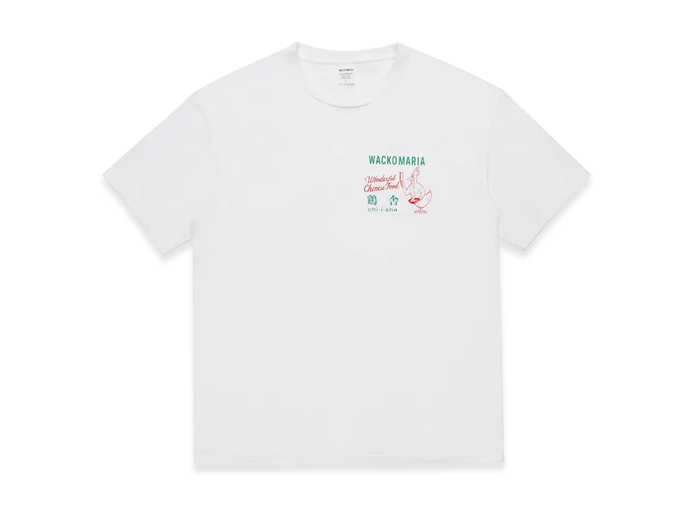 WACKO MARIA x 鶏舎 Washed Heavy Weight T-Shirt "White"