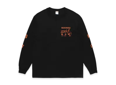 WACKO MARIA x 鶏舎 Washed Heavy Weight Long Sleeve T-Shirt "Black"