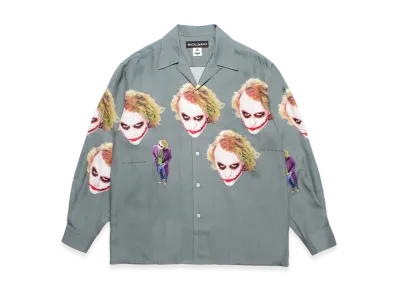 WACKO MARIA x The Dark Knight Trilogy L/S Hawaiian Shirt "Gray"