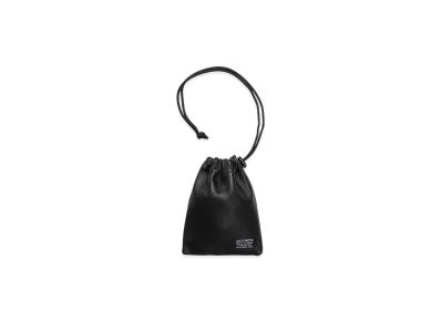 WACKO MARIA Sheep Leather Drawstring Bag "Black"