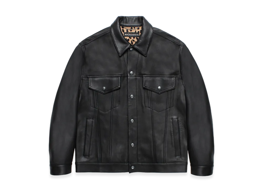 WACKO MARIA Leather Trucker Jacket 
