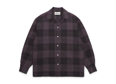 WACKO MARIA Check Open Collar Shirt "Purple"