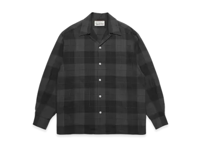 WACKO MARIA Check Open Collar Shirt "Gray"