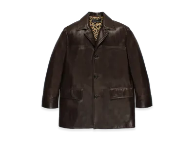 WACKO MARIA Leather Car Coat "Brown"