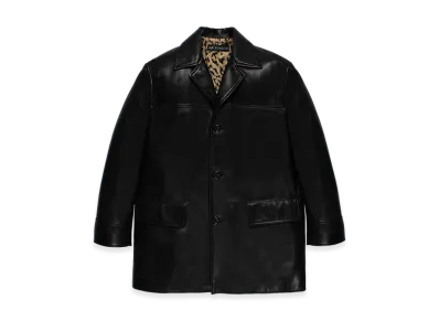 WACKO MARIA Leather Car Coat "Black"