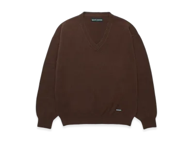 WACKO MARIA V Neck Knit Sweater "Brown"
