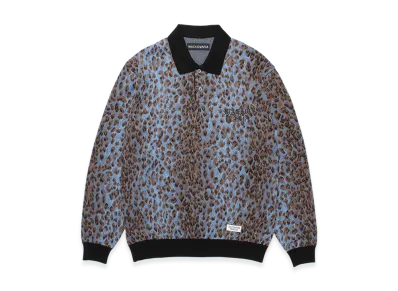 WACKO MARIA Jacquard Knit Polo Shirt "Blue"