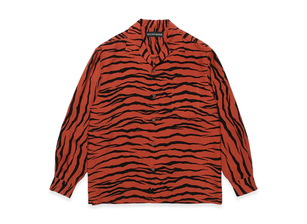 WACKO MARIA Tiger Open Collar Shirt "Orange"