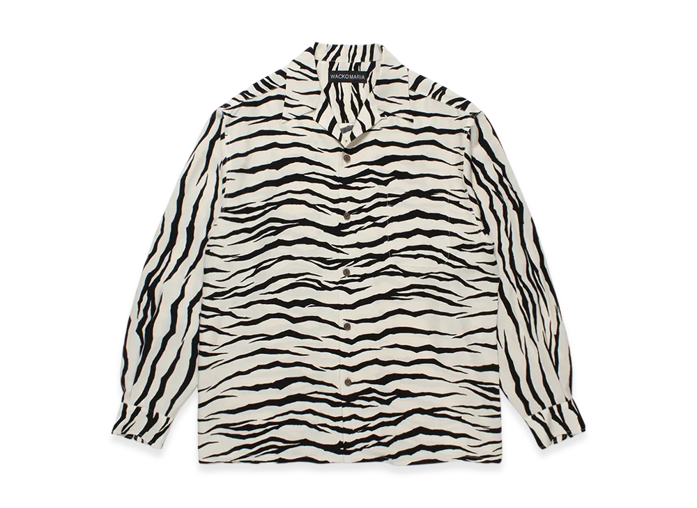 WACKO MARIA Tiger Open Collar Shirt "Ivory"