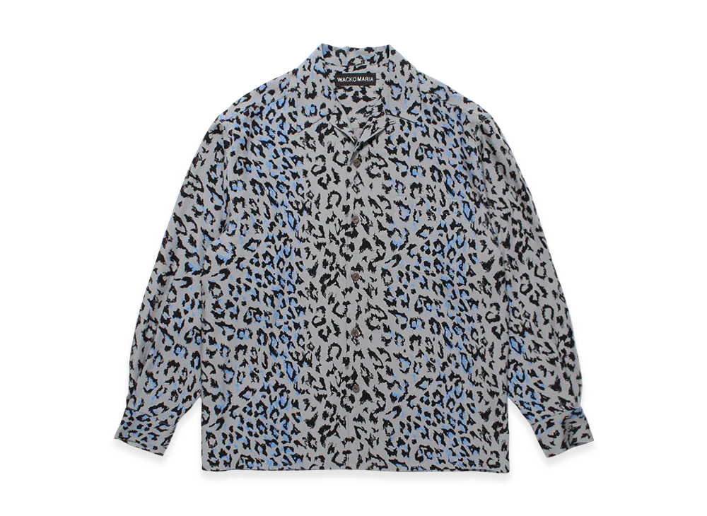 WACKO MARIA Leopard Open Collar Shirt "Gray"