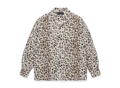 WACKO MARIA Leopard Open Collar Shirt "Ivory"