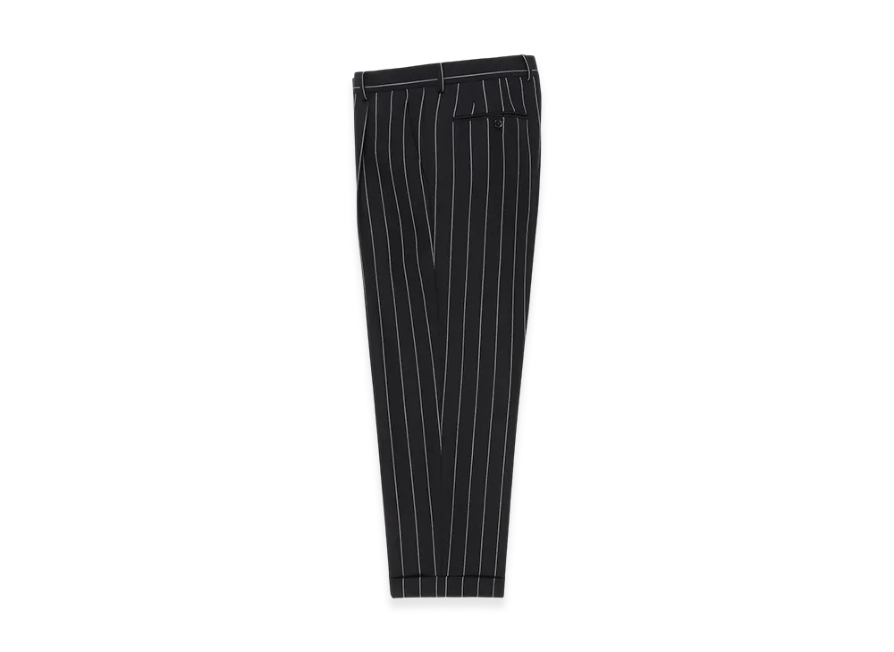 WACKO MARIA x Dormeuil Striped Pleated Trousers Type-2 "Black"