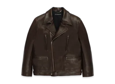 WACKO MARIA Leather Double Riders Jacket "Brown"