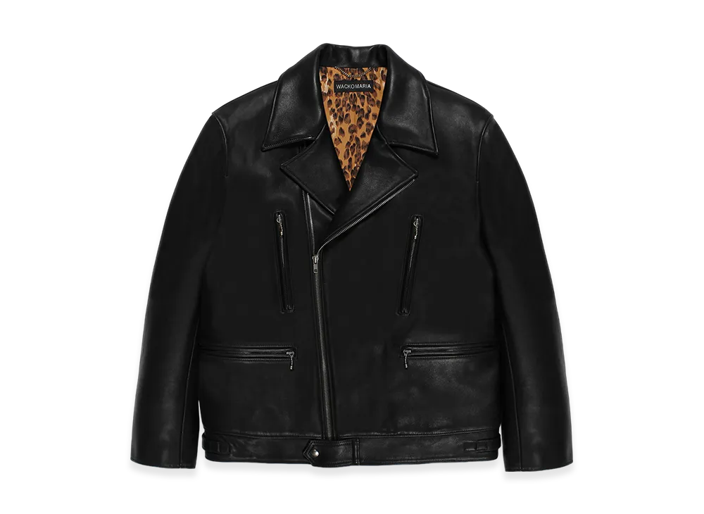 WACKO MARIA Leather Double Riders Jacket "Black"