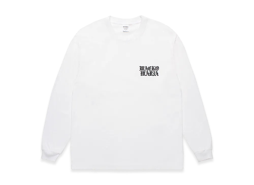 WACKO MARIA Washed Heavy Weight Long Sleeve T-Shirt "White"