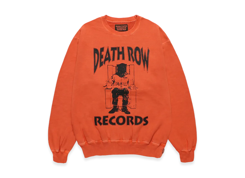 WACKO MARIA Death Row Records / Garment Dyed Sweat Shirt "Orange"