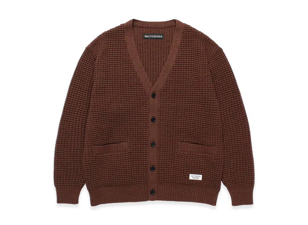 WACKO MARIA Waffle Knit Cardigan "Brown"