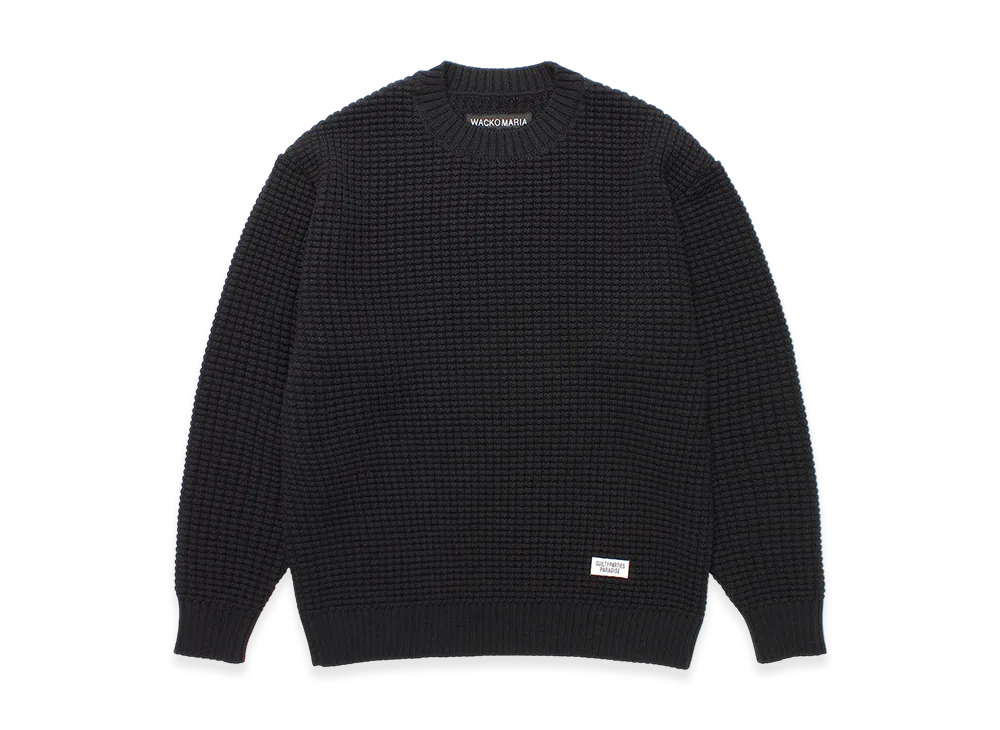 WACKO MARIA Waffle Knit Sweater "Black"