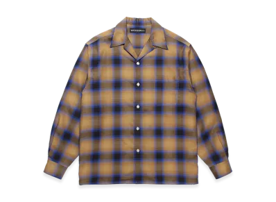 WACKO MARIA Check Open Collar Shirt "Light Brown"