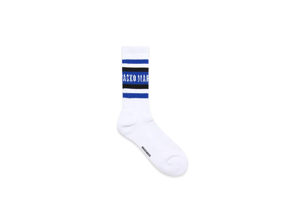 WACKO MARIA Sports Socks "White/Blue"