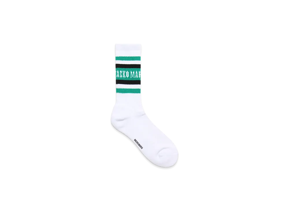 WACKO MARIA Sports Socks "White/Green"