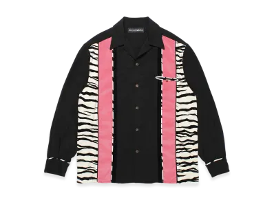 WACKO MARIA Switching WACKO MARIA 50 'S Open Collar Shirt "Black/Zebra"