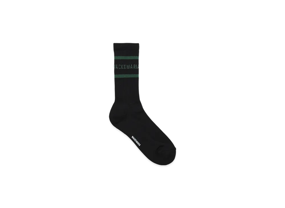 WACKO MARIA Sports Socks "Black/Green"
