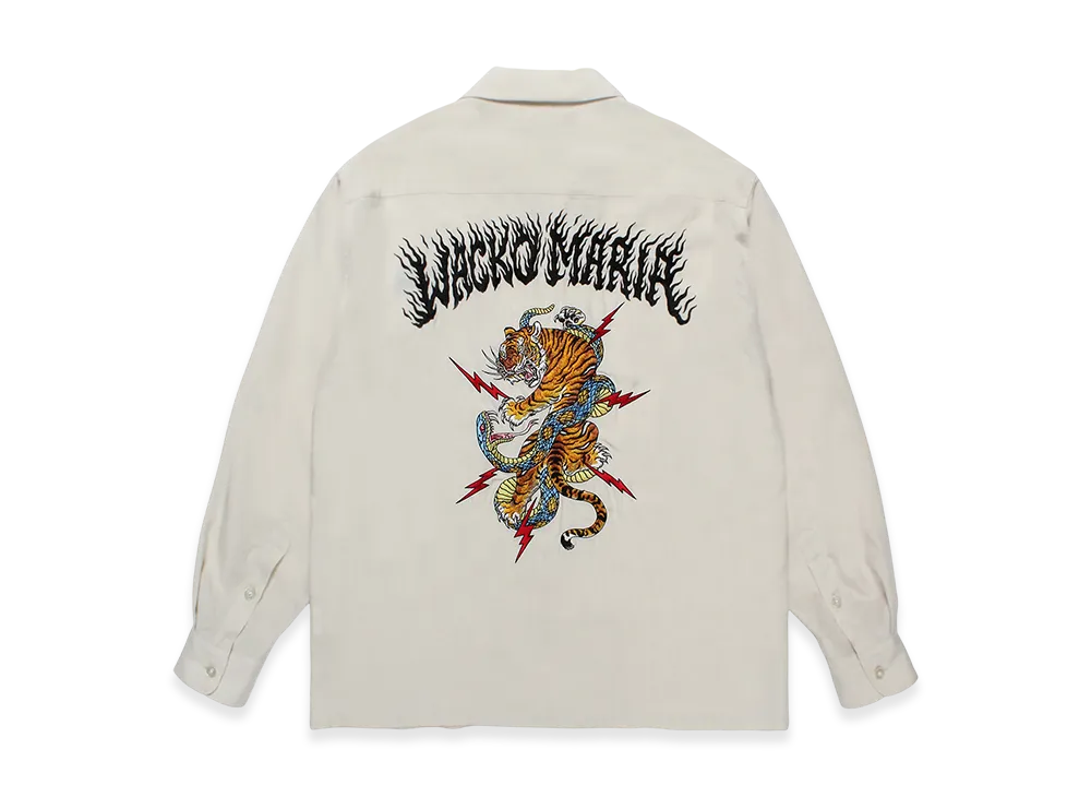 WACKO MARIA x Tim Lehi / 50'S Open Collar Shirt "Ivory"