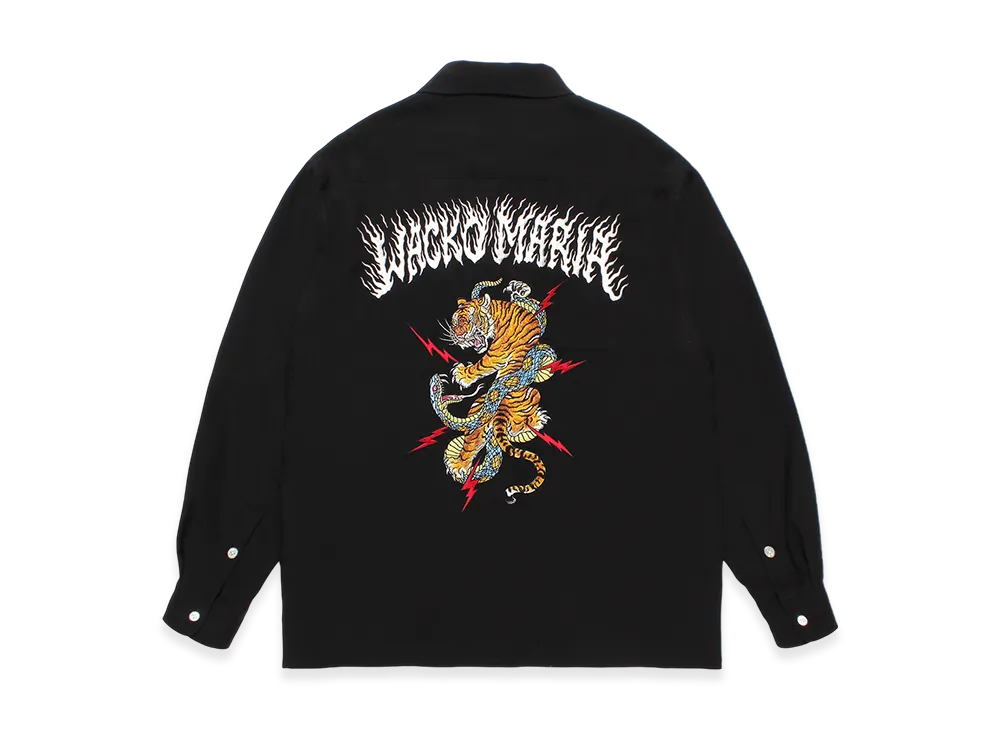 WACKO MARIA x Tim Lehi / 50'S Open Collar Shirt "Black"