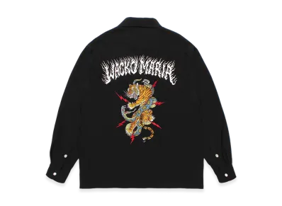 WACKO MARIA x Tim Lehi / 50'S Open Collar Shirt "Black"