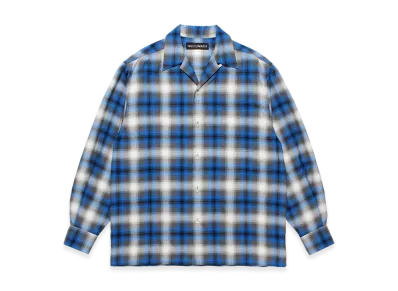 WACKO MARIA Ombre Check Open Collar Shirt "Blue"