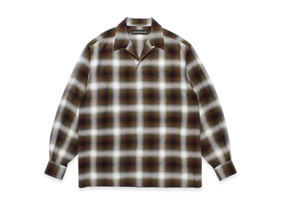 WACKO MARIA Ombre Check Open Collar Shirt "Khaki"