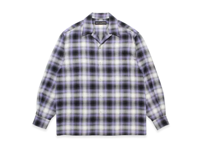 WACKO MARIA Ombre Check Open Collar Shirt "Purple"