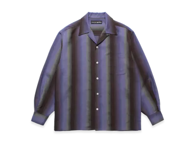 WACKO MARIA Ombre Stripe Open Collar Shirt "Purple"