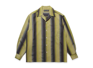 WACKO MARIA Ombre Stripe Open Collar Shirt "Yellow"