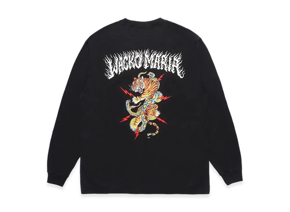 WACKO MARIA x Tim Lehi / Washed WACKO MARIA Heavy Weight Long Sleeve T-Shirt "Black"