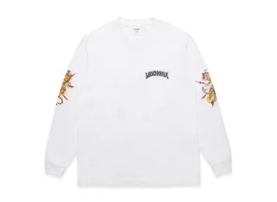 WACKO MARIA x Tim Lehi / Washed WACKO MARIA Heavy Weight Long Sleeve T-Shirt "White"
