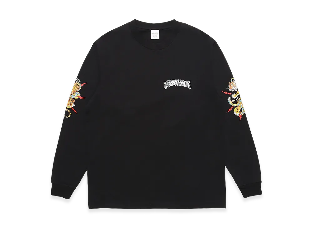 ワコマリア x ティムリーハイ / ウォッシュド ワコマリア ヘビーウェイト ロングスリーブTシャツ "ブラック"