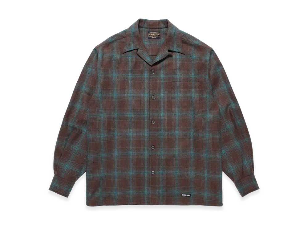 WACKO MARIA x Pendleton / Wool Ombre Check Open Collar Shirt WACKO MARIA x Pendleton / Wool Ombre Check Open Collar Shirt