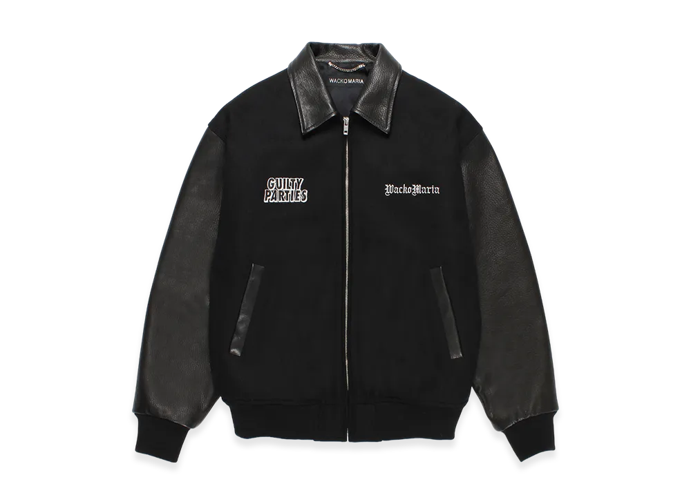 WACKO MARIA Leather Varsity Jacket 