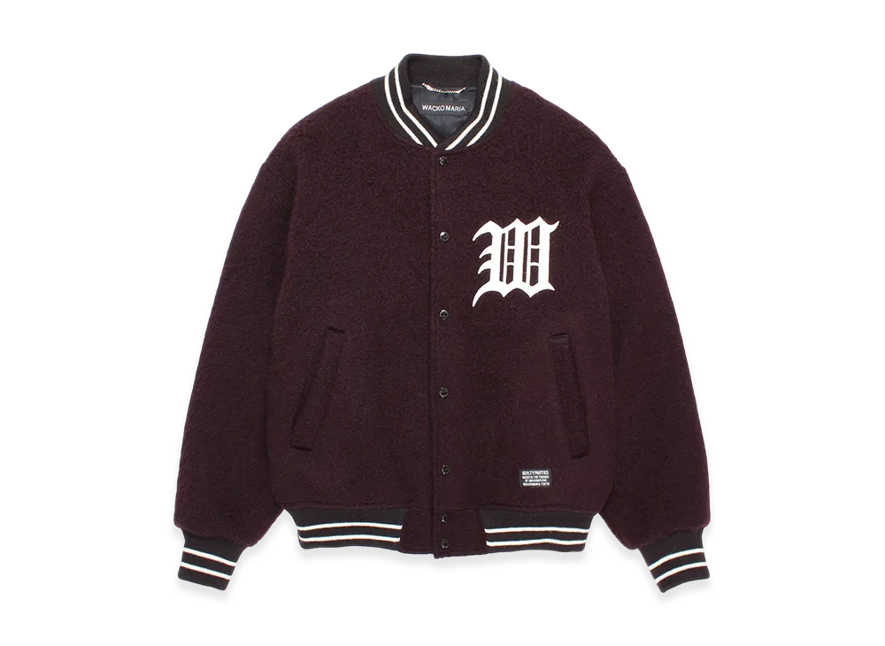 WACKO MARIA Wool Mohair Varsity Jacket "Dark Purple"