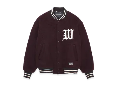 WACKO MARIA Wool Mohair Varsity Jacket "Dark Purple"