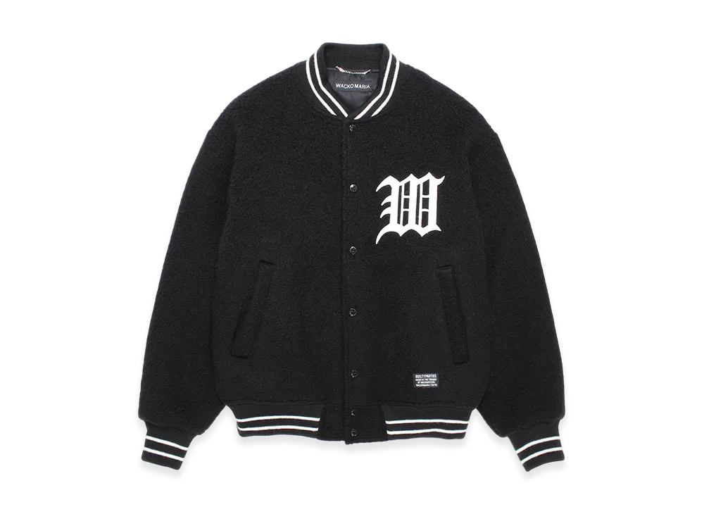 ワコマリア ウールモヘアバーシティジャケット "ブラック"
