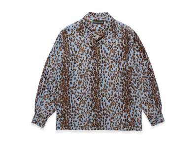 WACKO MARIA Leopard Open Collar Shirt "Blue"