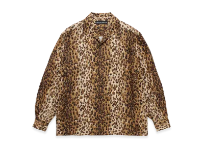 WACKO MARIA Leopard Open Collar Shirt "Beige"